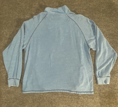 Margaritaville 1/4 Zip Up Sweater Blue Sweatshirt Long Sleeve Pockets Mens L - Picture 12 of 13