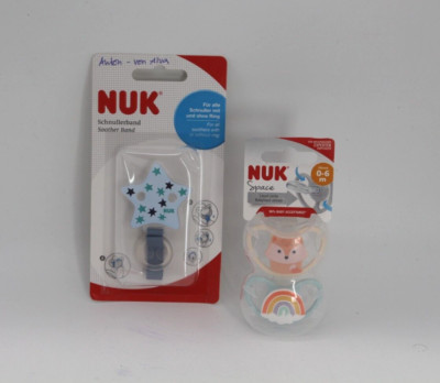 NUK  Silikon-Schnuller  0-6 M + NUK Schnullerband