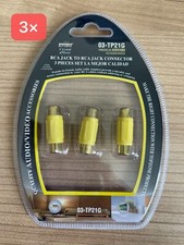 3 Packs AV RCA Audio Video Female to Female Coupler Connector Gold Plated
