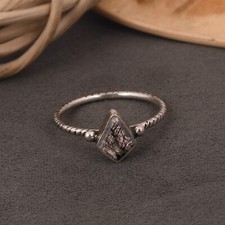 Kite Shape Black Rutile Ring 925 Sterling Silver Boho Stunning Gift For Her