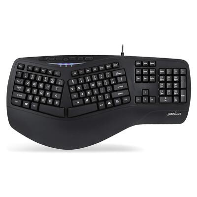 PERIBOARD-312 Ergonomic Backlit Keyboard with Split Design Big Print Keys 2 E...