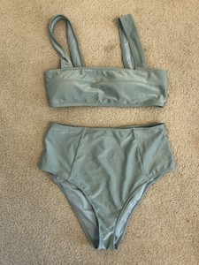 Forever 21 Green High Waisted Bikini Two Piece Bathing Suit