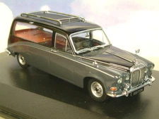OXFORD DIECAST 1/43 DAIMLER DS420 FUNERAL HEARSE IN BLACK & CARLTON GREY DS008
