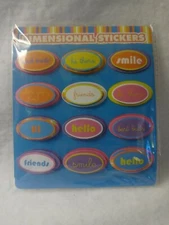 Scrapbooking Dimensional Stickers - 12 Pieces - Fun Titles - Small 3D 