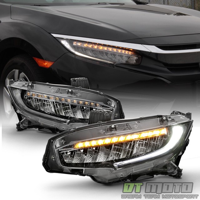 Fits 20162018 Honda Civic {TYPER STYLE SEQUENTIAL SIGNAL} Black LED