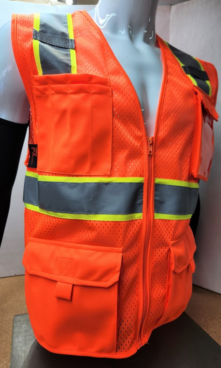 TFX Two Tone High Visibility Reflective Orange Safety Vest