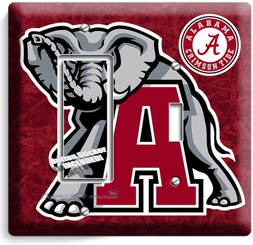 ALABAMA CRIMSON TIDE FOOTBALL TEAM LIGHT SWITCH OUTLET WALL PLATE ROOM RED DECOR - Picture 25 of 32