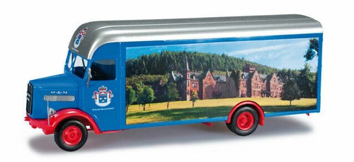 Camion Herpa 1/87 - MAN TGX GX 4x2 + Remorque GENTHNER - Modèle Réduit Rouge