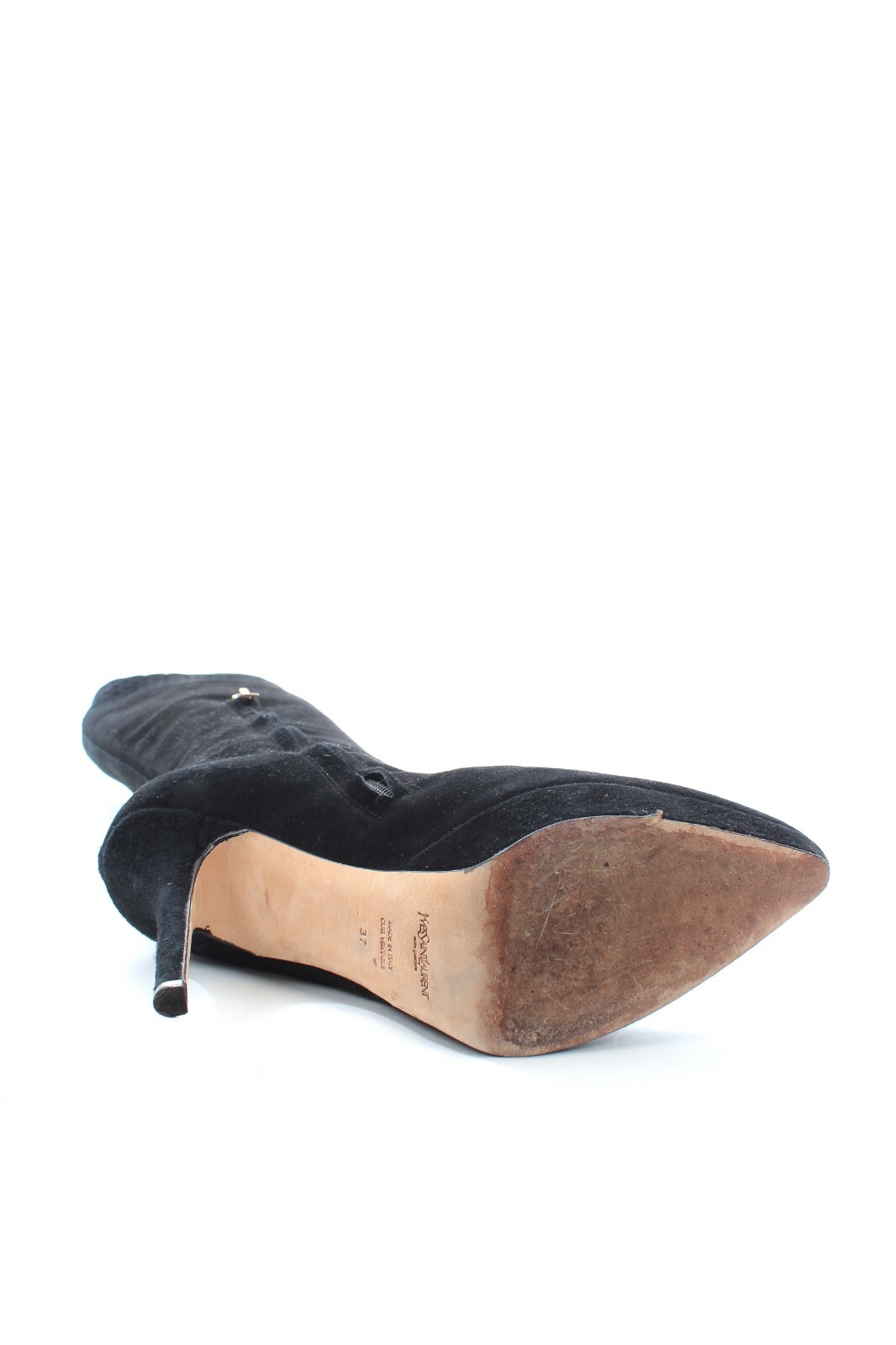 Yves Saint Laurent Stivali lunghi in camoscio taglio laser Nero