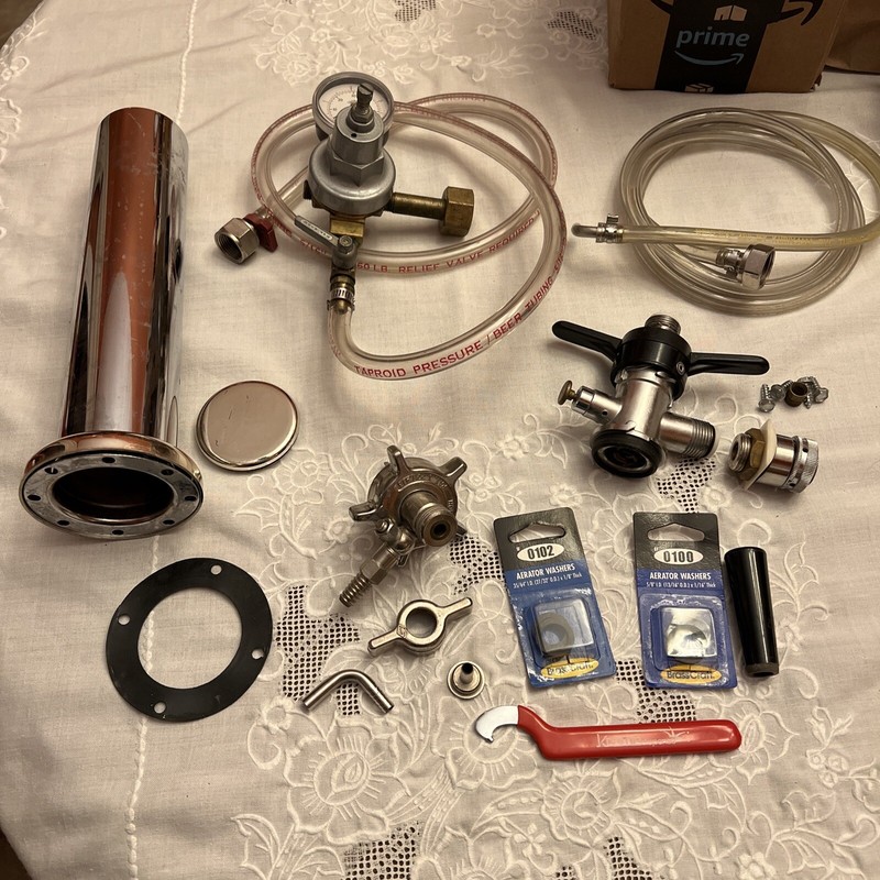 Lot 3" Single Tower Keg Tap Beer Dispenser CO2 Pressure Regulator Kegerator SS