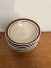 VTG Vintage Stoneware Ceramic Japan Glass Beige Red/Brown Set Of 6 Bowls — photo 2