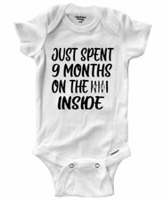 Baby Bodysuit Infant One-Piece Funny Cute gift Just Spent 9 Months On The Inside