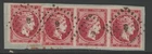 Greece 1862-67 Second Athens Print  80 lep used strip and single on piece