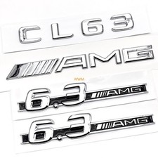 For Mercedes Benz CL63 AMG 6.3AMG Flache Chrom Embleme Aufkleber Silber Auto ?