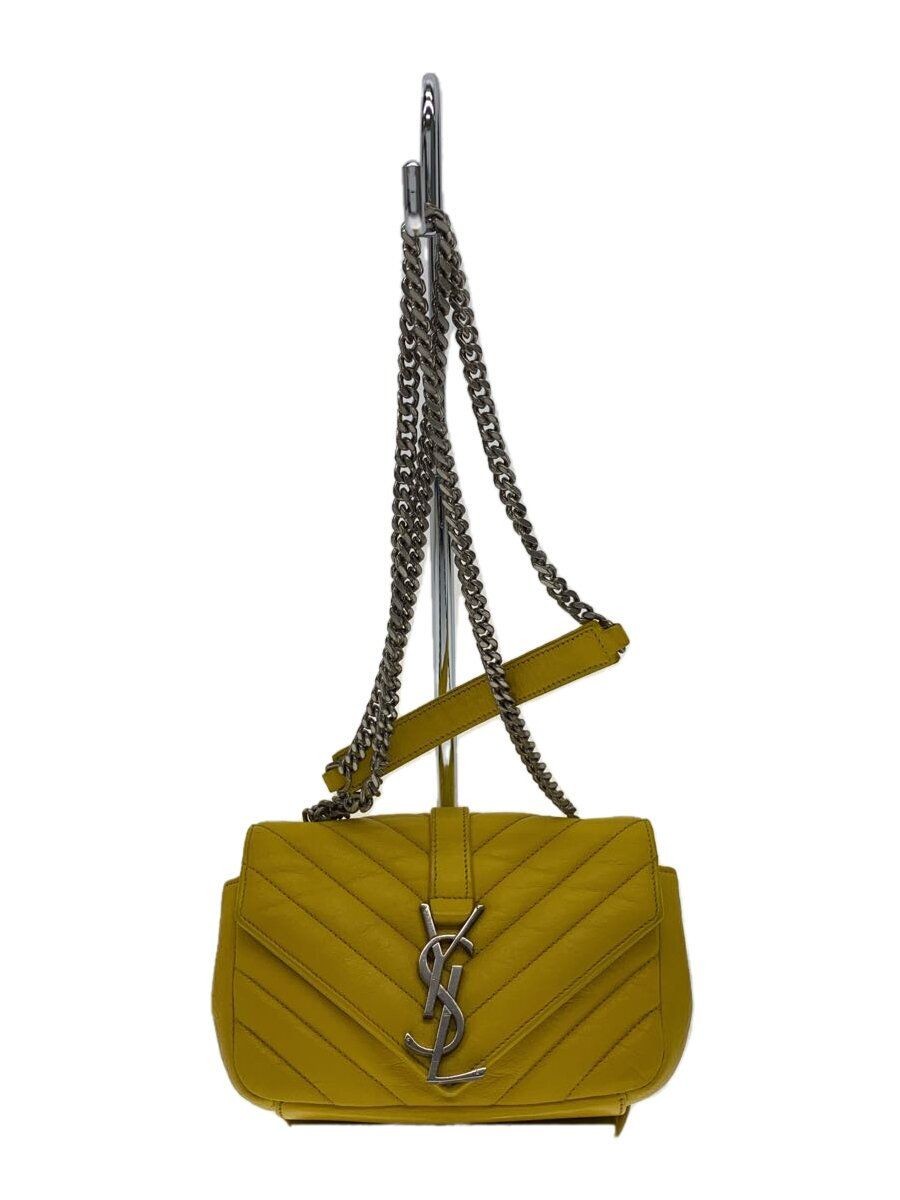 Borsa a tracolla SAINT LAURENT bambino chai catena pelle giallo tinta unita 399289 usata