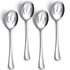 Serving Spoons 4 Pieces, Slotted Serving Spoon Large Cutlery for Catering Buffet