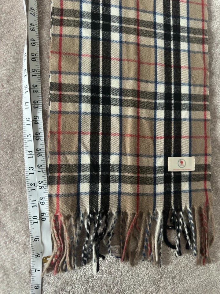 Tartan Thompson Camel Modern 70" Scarf Made Scotland Anti Itch Synthetic Fibre Foto 4 de 4