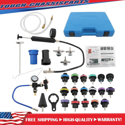 #ad 28Pc Radiator Pressure Tester Coolant Purge Refill Vacuum Cooling System Kit New $56.22