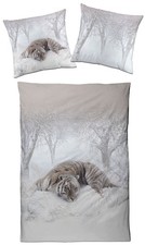Traumschloss Bettwäsche Interlock Jersey -  Tiger, Winterlandschaft 135x200 2tlg