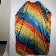 Winlar Caftan Dress Womens One Size Multicolor Gold Abstract Lounge Maxi Kaftan