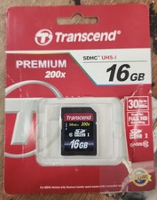 Transcend SDHC 16GB Class 10 SD3.0 Flash Card Premium 200x Open Box