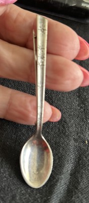 925 Silver Broach Spoon  3  Star Burst  Design  6.11g. Waiter Or Waitress