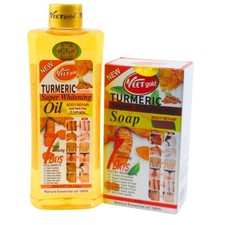 Veet Gold Turmeric Super Whitening Oil Soap Set free shipping