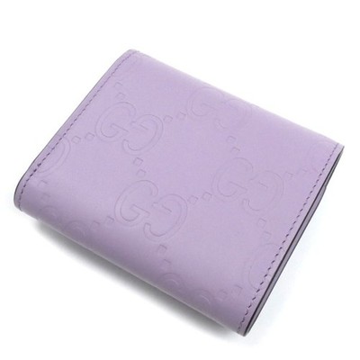 Gucci GG Medium Wallet Trifold Lilac Women's Italy Card Holder New