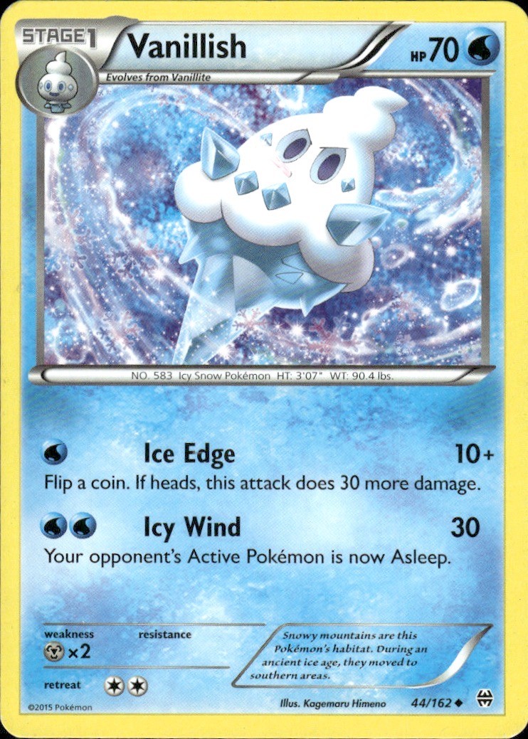 Vanillish 44/162 Uncommon BREAKthrough Pokemon Moderately Played