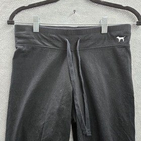 PINK Victoria's Secret Women Activewear Pants M Black White Colorblock Jogger
