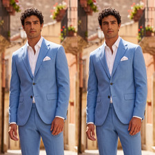 Wedding Groom 2Pcs Men's Suits Prom Party Wear Coat Notch Lapel Jacket Blazer