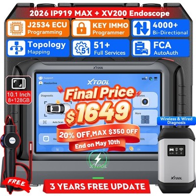 XTOOL TOP IP919 MAX J2534 ECU Programming Auto Diagnostic Scanner Key Programmer