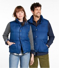 LL Bean Unisex Down Puffer Vest Mens Medium Women's Large Snap Front Packable