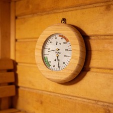 Sauna Temperature and Humidity Monitor Wall Mounted Wooden Analog Hygrometer