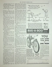 Original 1936 Vintage Bicycle Ad: '37 Model streamline Moto-Bike #Collectives