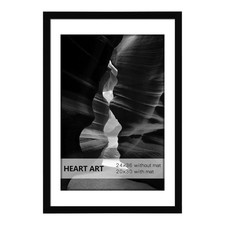 24x36 Poster Frame with Mat, Black Picture Frame, Display Pictures 20x30 with...