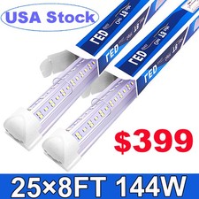 25 PACK 8' LED Shop Light144W 18000lm 6500K T8 Integrated Garage Ceiling Lights