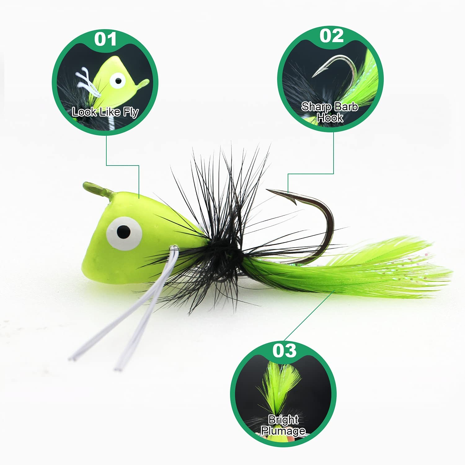 Topwater Fishing Poppers for Bass, Trout, Crappie, Bluegill, and Panfish - Image 4