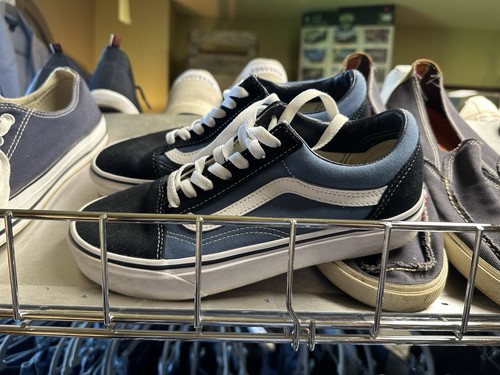 Vans Old Skool Navy Blue Two Tone Low Top Skate Shoes Men’s Sz 6 W Sz 7.5 - Picture 2 of 5