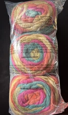 3 Lion Brand Wool Ease Super Bulky Yarn Roving Stripes 626-603 Maple Warm Tone