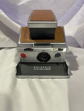 Polaroid SX-70 Land Camera Silver Brown Folding Instant Camera