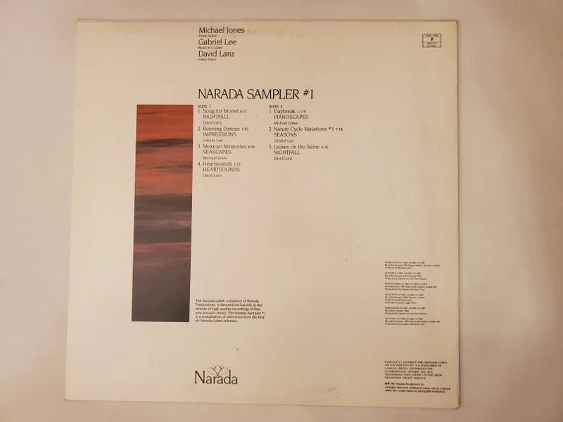 Michael Jones,Gabriel Lee,David Lanz - Narada Sampler #1 (Vinyl Record LP) - Image 2 of 2