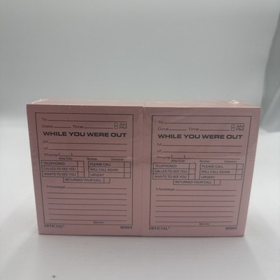 Lot of 24 While You Were Out Message Pads Pink Vintage Office Phone Memo new