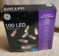 GE StayBright 100-Count 24.75-ft Sparkling Warm White LED Christmas String Light