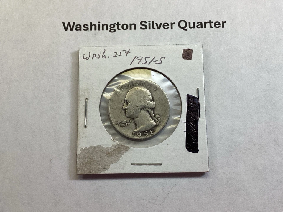 1951 S Washington 90% Quarter from San Francisco Mint 90% Silver Coin 092525-50i - Image 3 of 4