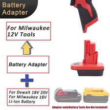 For Dewalt For Milwaukee Series Li-ion Battery Adapter To For Milwaukee 12V Tool