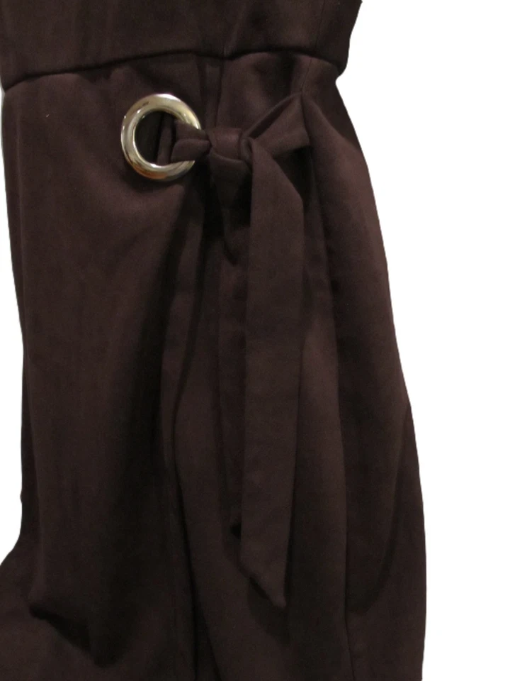 Vestido envolvente sintético marrón Emma & Michele - Detalle de anillo con cinturón sin mangas - Talla 8 Foto 2 de 4