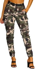 Camo Pants Womens Cargo JoggersHiking Pants with Pockets Slim Camouflage Army...