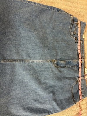 Gloria Vanderbilt Denim Skirt Size 16 Blue Jean Above Knee Slimming NWT