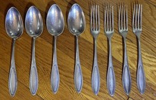 Lote de 8 piezas cubiertos vintage Alekto 90 plateados cubiertos con cuentas acento